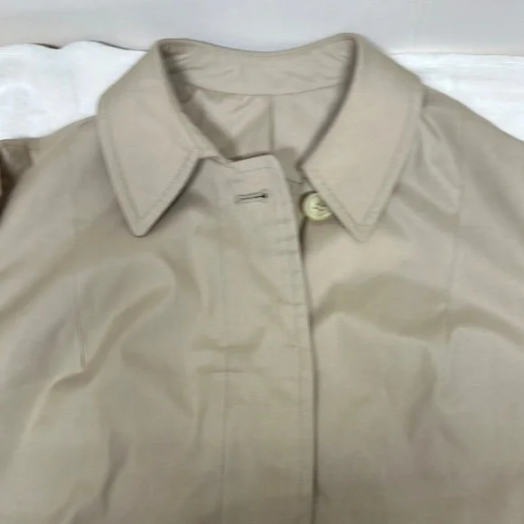 LONDON FOG MAINCOAT EDITION BEIGE ALL WEATHER TRENCH COAT 14 REG 44" LONG - Picture 10 of 12